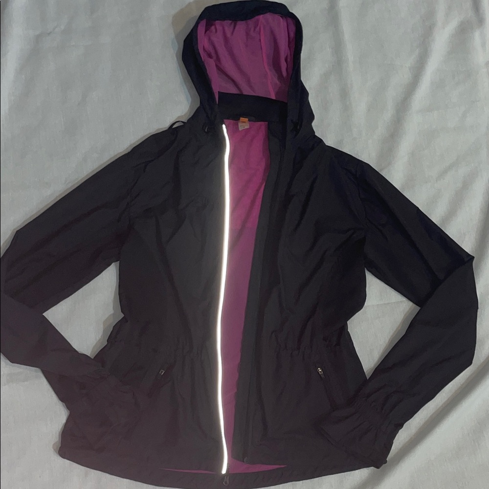 Lucy Black Utility Jacket with Purple Lining